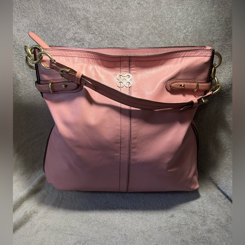 Coach Collette Large Pink Leather Hobo w/ Gold Hardware